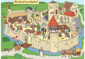 Vorschau - Stationenlernen - Ritter und Burgen | Wimmelbild - Seite 2