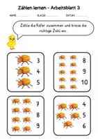 Vorschau - Arbeitsblätter - 1.Klasse - Zählen lernen - 5 bunte Arbeitsblätter - Seite 3