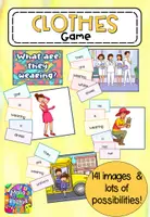 Vista previa - Unidades / Secuencias / Situaciones de Aprendizaje - Clothes Present Continuous Game - Juego Prendas de vestir - Portada
