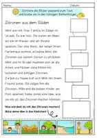 Vorschau - Arbeitsblätter - Lesespur - Zitronen aus dem Süden - Seite 1