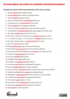Aperçu - Feuilles d'exercices - Futur, Going to & Présent en Anglais – Mind Map et Fiche - Page 2