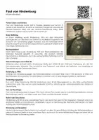 Vorschau - Arbeitsblätter - Paul von Hindenburg - Infotext und Übungen - Deckblatt