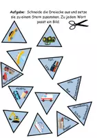 Vorschau - Arbeitsblätter - GRATIS Legestern Fahrzeuge Wortschatz - DaZ/DaF, Deutsch (Klassen 1 und 2) - Seite 1