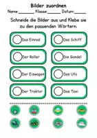 Vorschau - Arbeitsblätter - Ausschneiden und kleben Fahrzeuge - Wortschatz basteln Feinmotorik (Grundschule) - Seite 2