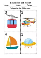 Vorschau - Arbeitsblätter - Ausschneiden und kleben Fahrzeuge - Wortschatz basteln Feinmotorik (Grundschule) - Seite 3