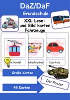 Vorschau - Arbeitsblätter - XXL Lesekarten/Bildkarten Fahrzeuge - DaZ/DaF, Deutsch (Grundschule) - Deckblatt