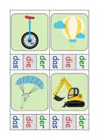 Vorschau - Arbeitsblätter - Fahrzeuge Klammerkarten mit Lösung - DaZ/DaF, Deutsch (Klasse 1 und 2) - Seite 1