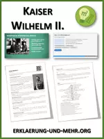 Vorschau - Arbeitsblätter - Kaiser Wilhelm II (Lückentext und Übungen) - Deckblatt