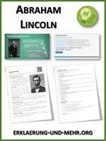 Vorschau - Arbeitsblätter - Abraham Lincoln - Lückentext mit Erklärvideo und Übungen - Deckblatt