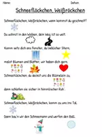 Vorschau - Arbeitsblätter - Liederarbeitung: Schneeflöckchen, Weißröckchen (differenzierte Arbeitsblätter) - Seite 2
