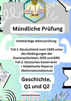 Vorschau - Klassenarbeiten - Mündliche Abiturprüfung: BRD, DDR & Kaiserreich - Deckblatt