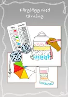 förhandsvisning - Färglägg med tärning – Skolstart 🎒 ☂️ - försättsblad