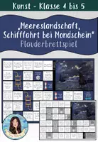 Vorschau - Spiele - "Meereslandschaft, Schifffahrt bei Mondschein" von Claude Monet - Plauderbrettspiel - Deckblatt