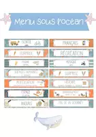 Aperçu - Affichage - 🪼 Menu du jour "sous l'océan" 🪼 - Page de couverture