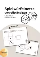 Vorschau - Spiele - Spielwürfel vervollständigen (Netz des Würfels) - Deckblatt