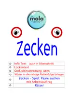 Vorschau - Arbeitsblätter - Zecken - Infomaterial , Rätsel, Spiel und Arbeitsblätter - Deckblatt