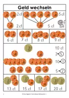 Vorschau - Fördermaterial/Inklusion - Geld wechseln, aus: Rechenlöwes Matheposter ab 1 - Seite 1
