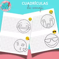 Vista previa - Hojas de trabajo - Dibuja con cuadrícula - Emojis emoticonos - Portada