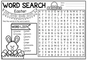 Vorschau - Arbeitsblätter - Word Search Puzzle (Easter) | March / April - NO PREP Activity - Seite 1