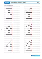 Vorschau - Arbeitsblätter - Symmetrische Gebäude - achsensymmetrische Figuren - Seite 2
