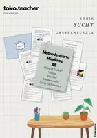 Vorschau - Stationenlernen - Sucht - Gruppenpuzzle (5-Schritt-Lesemethode) - Deckblatt