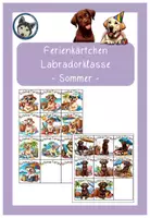Vorschau - Bildkarten - Grußkärtchen Ferienkärtchen Labradorklasse Sommer #Klassentier #Hundeklasse - Deckblatt