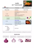 Vorschau - Arbeitsblätter - Einfaches Rezept Nudeln mit Tomatensoße - Deckblatt