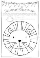 Vorschau - Mal- und Bastelvorlagen - Einschulung - Schulstart Countdown - Klassentier Löwe / Löwenklasse - Seite 1