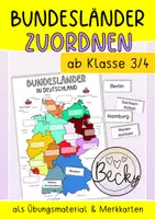 Vorschau - Merkblätter - Bundesländer in Deutschland (Zuordnungsübung) - Deckblatt