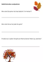 Vorschau - Arbeitsblätter - Unterrichtsmaterial: Herbstgedicht 🌿🍂🍁 (Textverständnis, einfache Analyse, kreative Aufgaben,...) - Seite 3