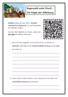 Vorschau - Arbeitsblätter - Regenwald unter Druck - Die Folgen der Abholzung - Deckblatt