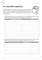 Vorschau - Arbeitsblätter - WAH: Umgang mit Geld - Die Lebensführungskosten (inkl. Lösungen) - Seite 1