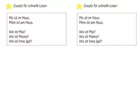 Vorschau - Arbeitsblätter - Leseübung 1 für die 1. Klasse zu den Buchstaben Mm, I i, A a - Seite 2