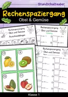 Vorschau - Arbeitsblätter - Rechenspaziergang Klasse 1 ZR 20 - Obst und Gemüse - Deckblatt