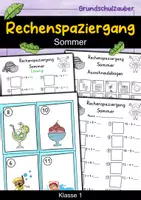Vorschau - Mal- und Bastelvorlagen - Rechenspaziergang Klasse 1 ZR 20 - Sommer - Deckblatt