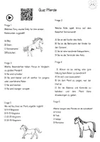 Vorschau - Unterrichtsreihen - Pferde Quiz kostenlos und Ausmalbilder - Seite 1
