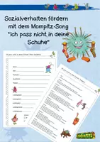 Vorschau - Stundenentwürfe - Sozialverhalten fördern mit dem Mompitz-Song "Ich pass nicht in deine Schuhe" - Deckblatt