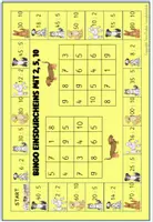 Vorschau - Spiele - Hunde Bingo Einsdurcheins Mathe 2. Klasse 3. Klasse Geteilt 5 Spielpläne - Seite 1