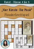 Vorschau - Spiele - "Vier Künste: Die Musik" von Alphonse Mucha - Plauderbrettspiel - Deckblatt