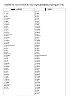 Aperçu - Feuilles d'exercices - PAST SIMPLE OF IRREGULAR VERBS – Crossword & Verb List - Page 2