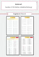 Vorschau - Arbeitsblätter - Numbers 0-103 (Zahlen Vokabelentlastung) - Deckblatt