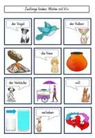 Vorschau - Stationenlernen - Zwillinge finden Wörter mit Buchstabe V/v Deutsch 1. Klasse 2. Klasse - Seite 1
