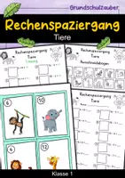 Vorschau - Arbeitsblätter - Rechenspaziergang Klasse 1 ZR 20 - Tiere - Deckblatt