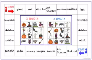 Vorschau - Stationenlernen - Halloween Bingo für Englisch -3fach differenziert- - Seite 2