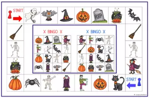 Vorschau - Stationenlernen - Halloween Bingo für Englisch -3fach differenziert- - Seite 3