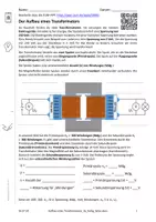 Vorschau - Arbeitsblätter - Aufbau eines Transformators - Deckblatt