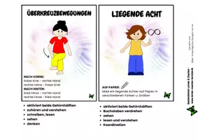 Vorschau - Fördermaterial/Inklusion - Karten für Bewegungsübungen - Kinesiologie - Seite 1