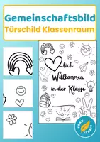 Vorschau - Mal- und Bastelvorlagen - Gemeinschaftsbild Türschild Klassenraum 24 Teile - Deckblatt