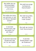 Vorschau - Aufgabenkarten - Deutschland Quizkarten - Seite 2