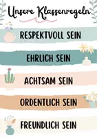 Vorschau - Poster - Klassenregeln Vorlage - Deckblatt
